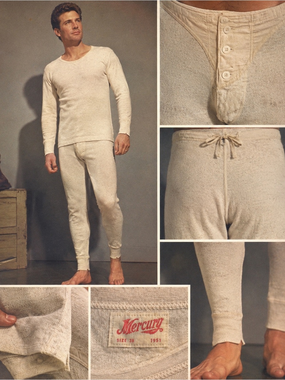 Vintage 1951 Mercury Thermal Long Johns Set Made in Canada #1